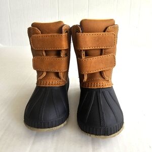 Gap baby duck boots size 5/6 insulated water resistant unisex brown blue NEW